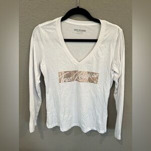 True Religion long sleeve  V neck t shirt